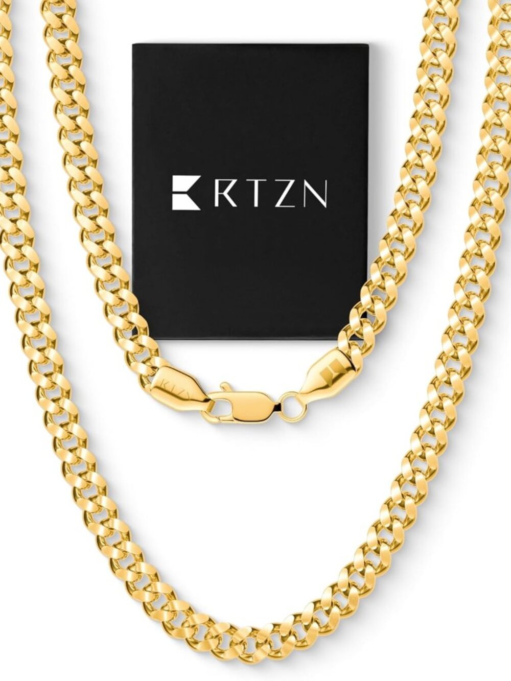 Gold Cuban Link Chain for Men – 3.5/5mm Mens Cuban Chain – Premium Black, Gold &